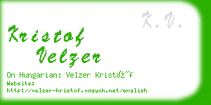 kristof velzer business card